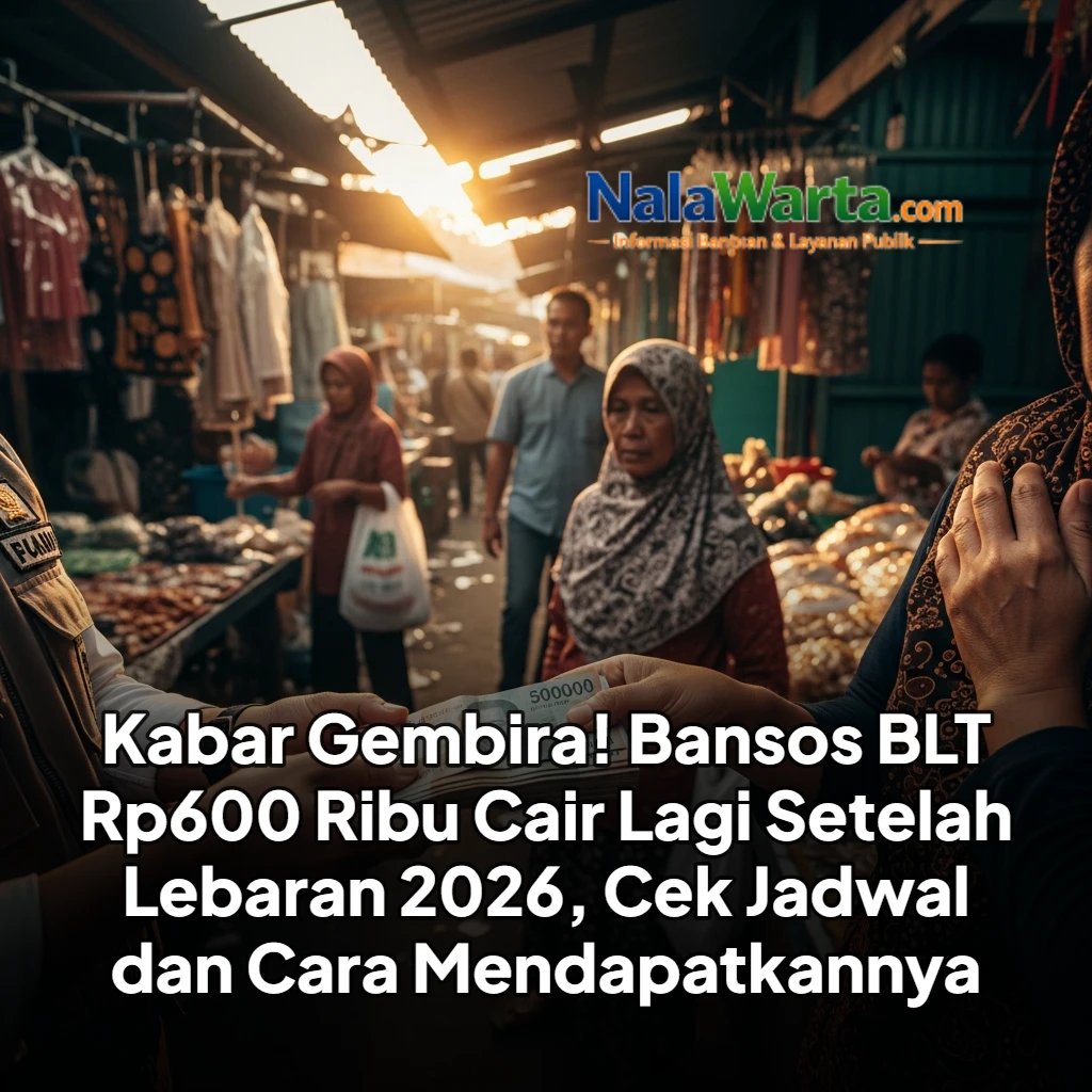 Kabar Gembira! Bansos BLT Rp600 Ribu Cair Lagi Setelah Lebaran 2026, Cek Jadwal dan Cara Mendapatkannya