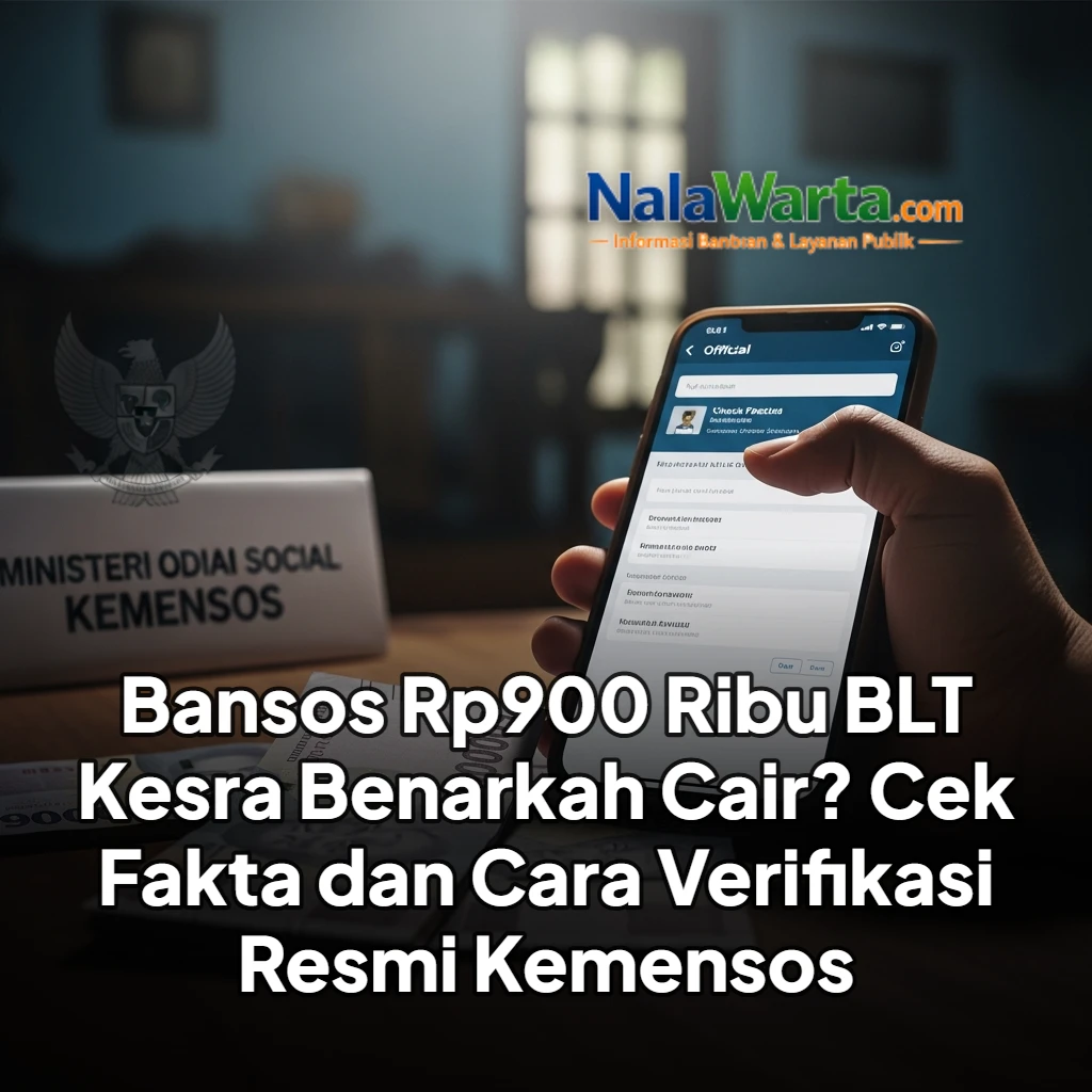 Bansos Rp900 Ribu BLT Kesra Benarkah Cair? Cek Fakta dan Cara Verifikasi Resmi Kemensos